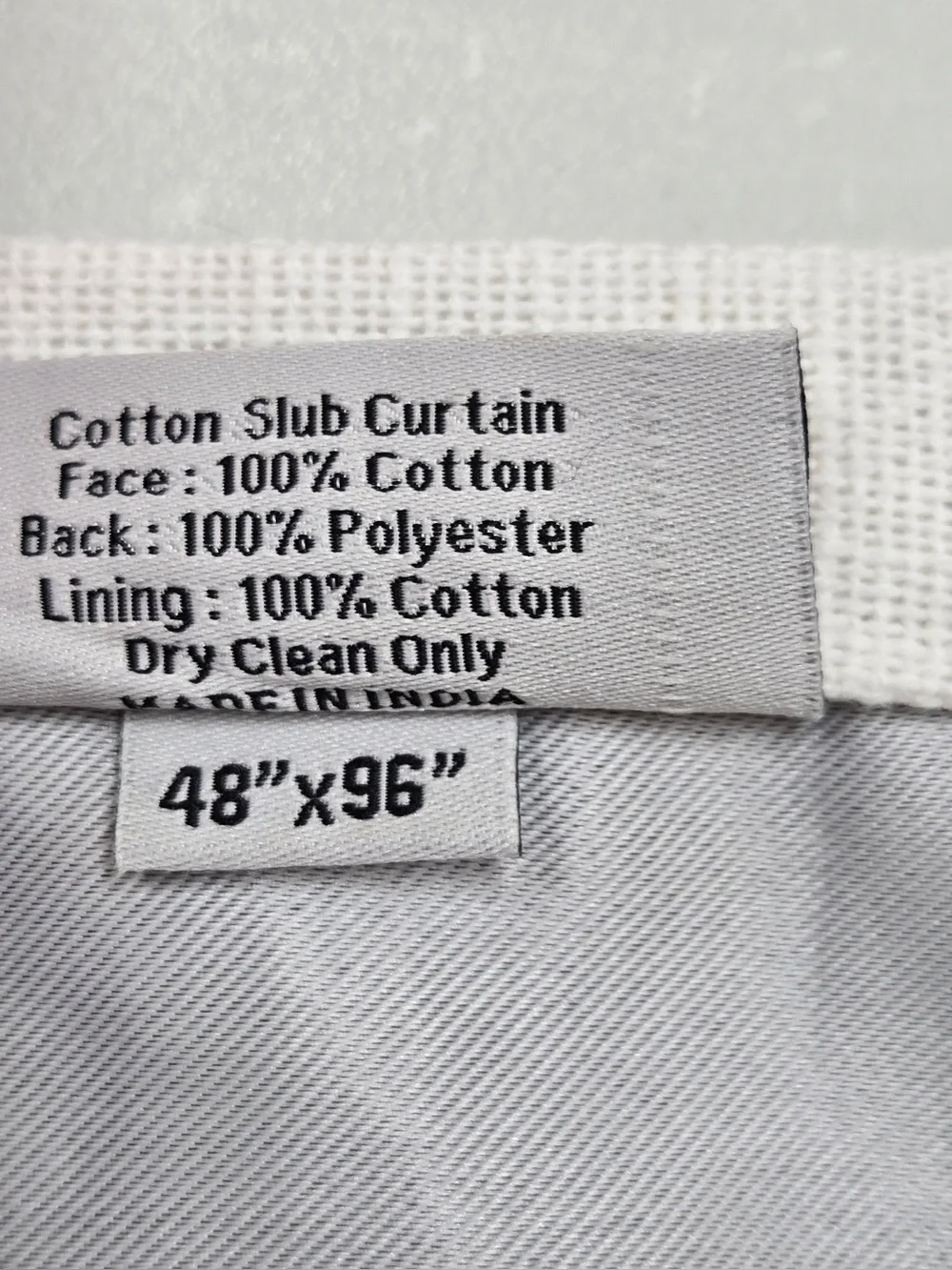 QUINCE Set Of 2 48x96 Cotton Slub Blackout Curtains White 0741